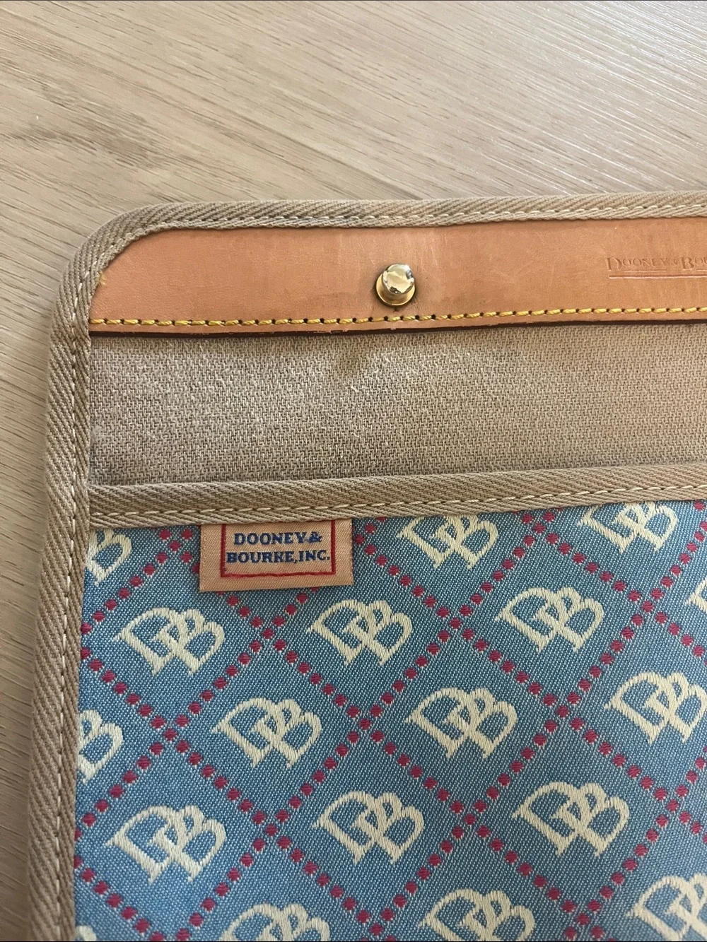 Vintage Dooney & Bourke Blue DB Monogram Travel Organizer / Jewelry Case